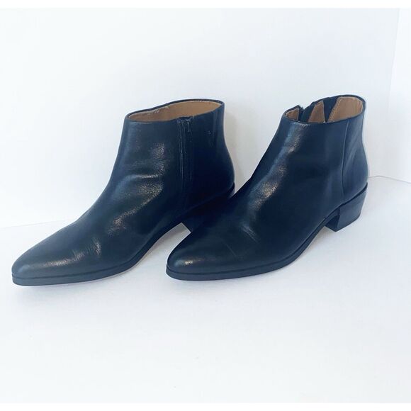 Coach Shoes - Coach Montana Ankle Boot Black Leather Pointed Bootie Low Block Heel Classic 6 B